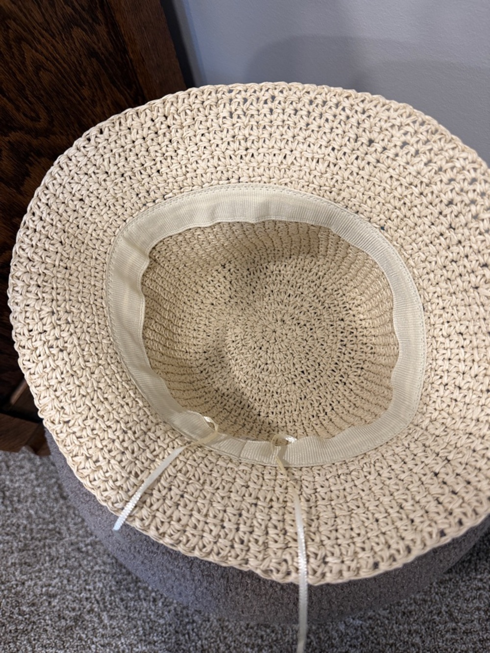 Dolce & Gabbana Light Blue Beige Straw Bucket Hat with Light Blue Band - Picture 3 of 4